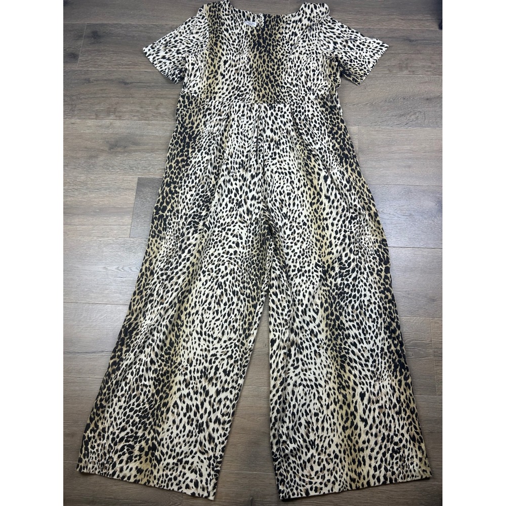 Brownstone Studio Vintage Leopard Print Wide Leg Jumpsuit Womens Medium USA Made